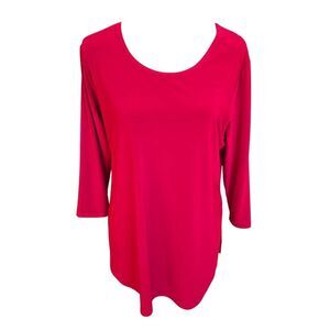 Sympli Womens Go To Classic Stretch Pullover Red Top Size 12